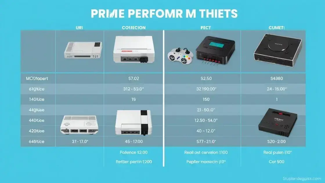 Comparação de desempenho entre diferentes consoles retro.