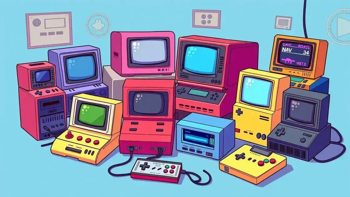 Variedade de consoles retro, destacando design e características exclusivas.